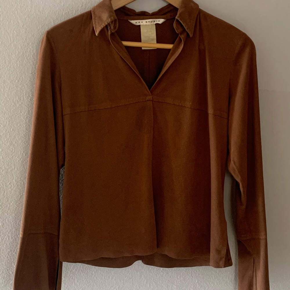 Vintage Max Studio Faux Suede Shirt